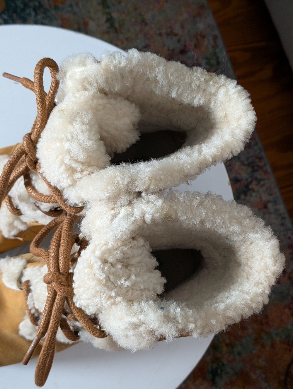 Sorel Joan of Arctic Leather Shearling Winter Boots Size 7 Waterproof Lace Up - Picture 3 of 7